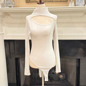 HUDSON Los Angeles Ribbed Cutout Turtleneck Bodysuit – Size Small